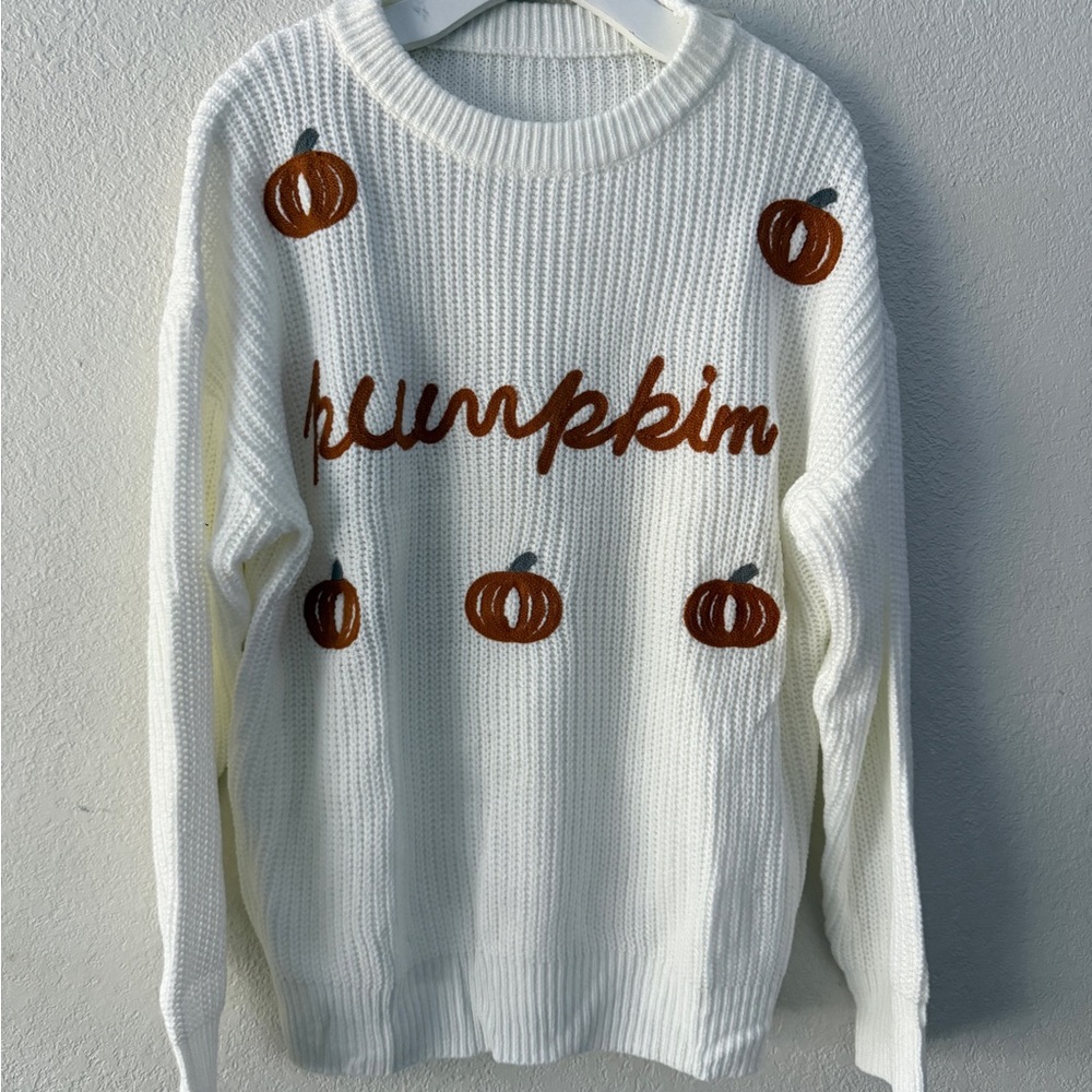 Cozy Pumpkin Cream Knit Sweater‎ size Large